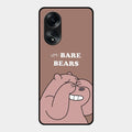 We Bare Bears Brown Glossy Metal Case Cover For Oppo A58
