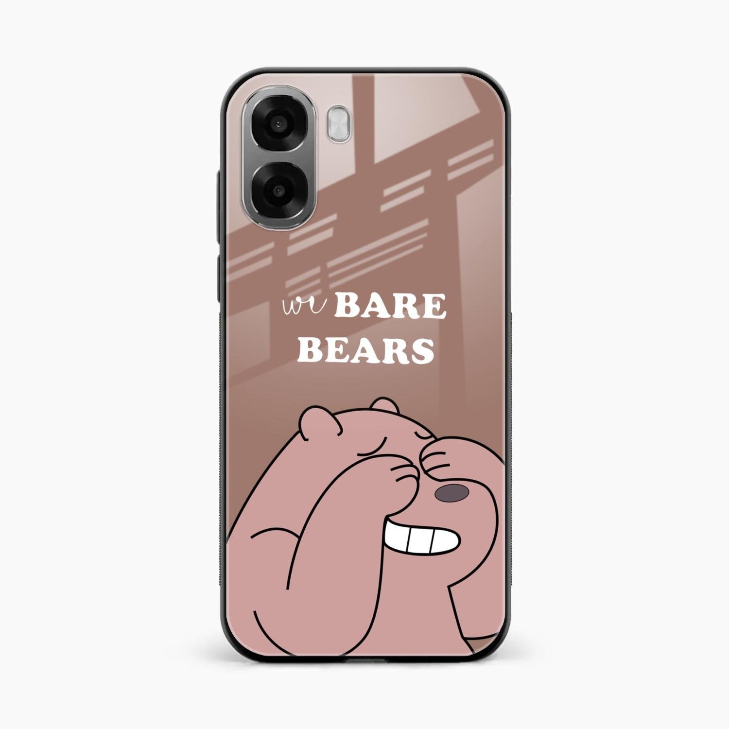 We Bare Bears Brown Glossy Metal Case Cover For Oppo A6X 5G