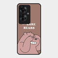 We Bare Bears Brown Glossy Metal Case Cover For Oppo F25 Pro 5G