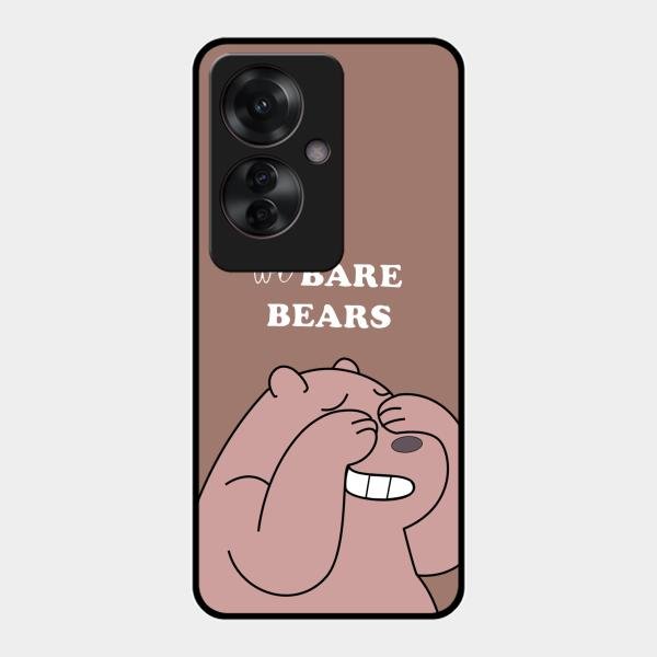 We Bare Bears Brown Glossy Metal Case Cover For Oppo F25 Pro 5G