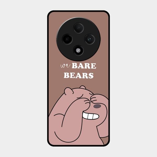 We Bare Bears Brown Glossy Metal Case Cover For Oppo F27 Pro Plus 5G