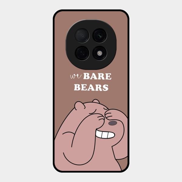 We Bare Bears Brown Glossy Metal Case Cover For Oppo F29 Pro 5G