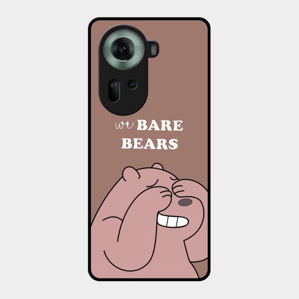 We Bare Bears Brown Glossy Metal Case Cover For Oppo Reno 11 5G