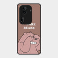 We Bare Bears Brown Glossy Metal Case Cover For Oppo Reno 11 Pro 5G