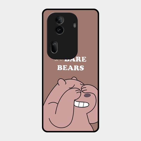 We Bare Bears Brown Glossy Metal Case Cover For Oppo Reno 11 Pro 5G