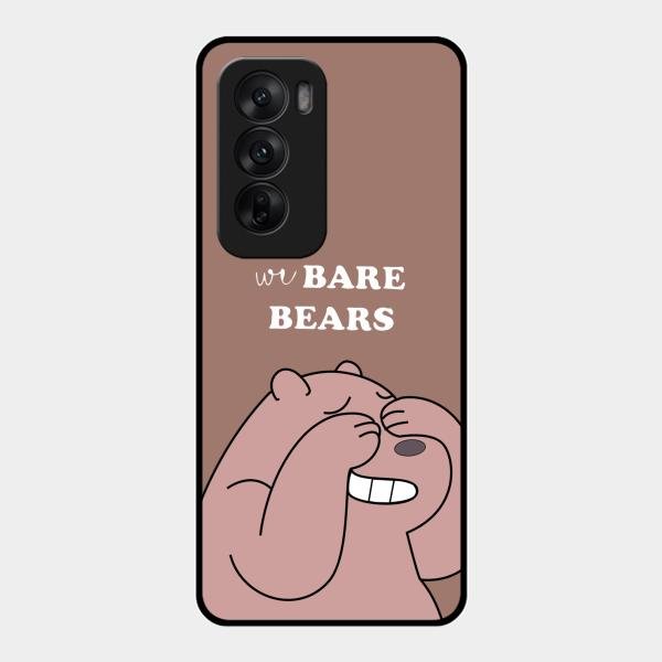 We Bare Bears Brown Glossy Metal Case Cover For Oppo Reno 12 5G