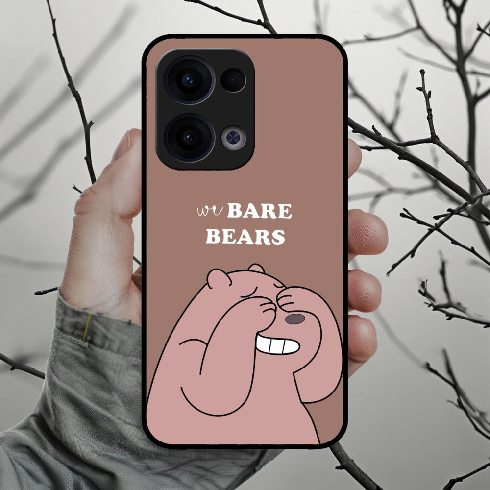 We Bare Bears Brown Glossy Metal Case Cover For Oppo