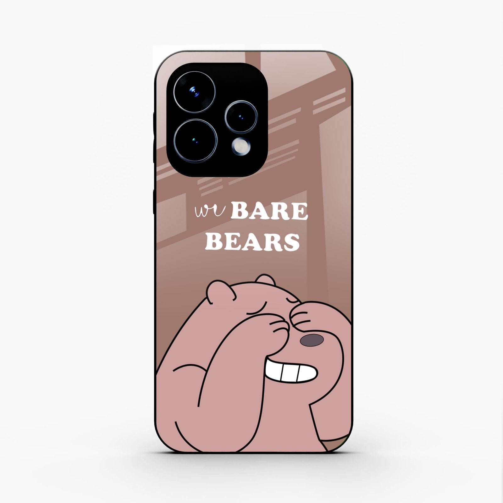 We Bare Bears Brown Glossy Metal Case Cover For Oppo Reno 15 5G