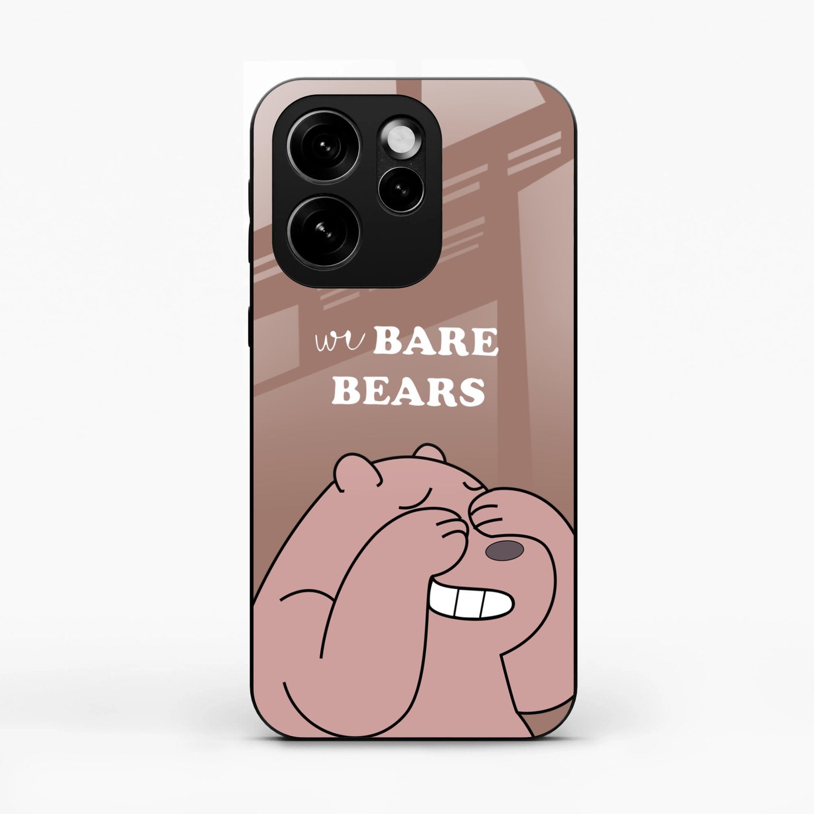 We Bare Bears Brown Glossy Metal Case Cover For Oppo Reno 15C 5G