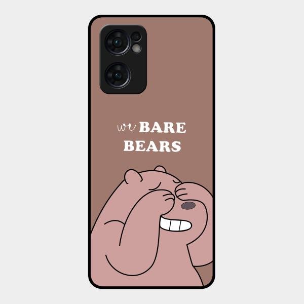 We Bare Bears Brown Glossy Metal Case Cover For Oppo Reno 7 5G
