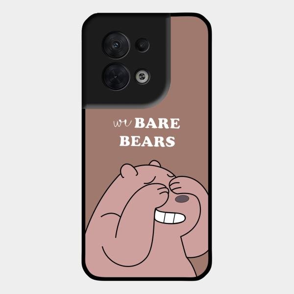 We Bare Bears Brown Glossy Metal Case Cover For Oppo Reno 8 5G