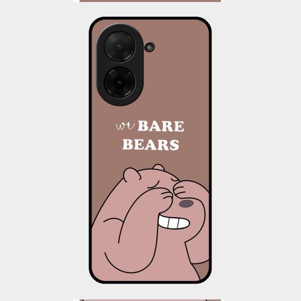 We Bare Bears Brown Glossy Metal Case Cover For Poco C71