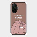 We Bare Bears Brown Glossy Metal Case Cover For Poco F7 5G