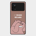 We Bare Bears Brown Glossy Metal Case Cover For Poco X4 Pro 5G