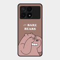 We Bare Bears Brown Glossy Metal Case Cover For Poco X6 Pro 5G