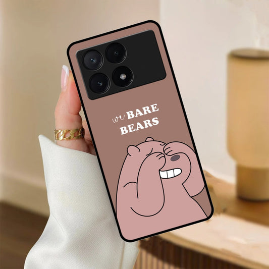 We Bare Bears Brown Glossy Metal Case Cover For Poco