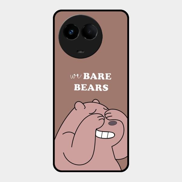 We Bare Bears Brown Glossy Metal Case Cover For Realme 11X 5G