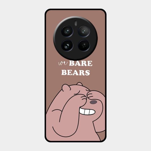 We Bare Bears Brown Glossy Metal Case Cover For Realme 12 Pro Plus 5G