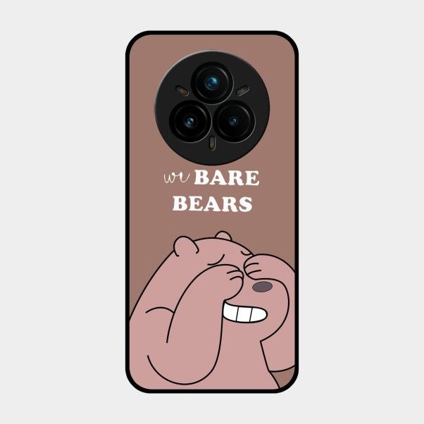 We Bare Bears Brown Glossy Metal Case Cover For Realme 14 Pro 5G