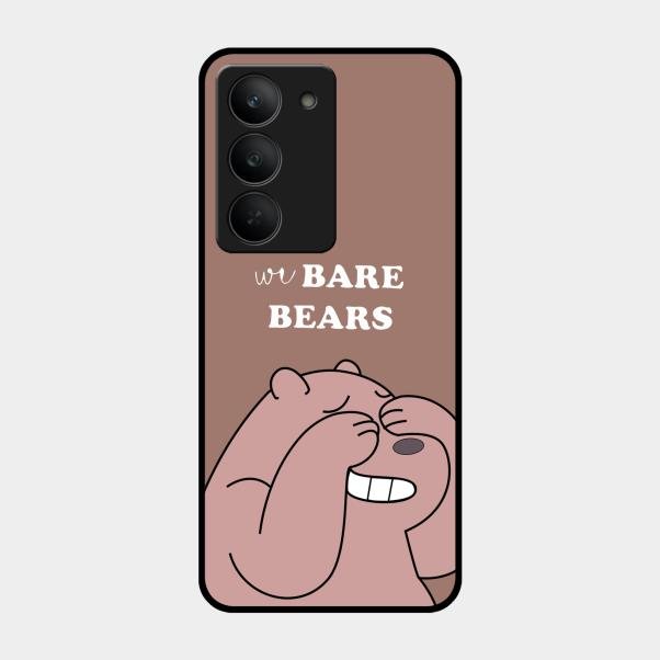 We Bare Bears Brown Glossy Metal Case Cover For Realme 14X 5G