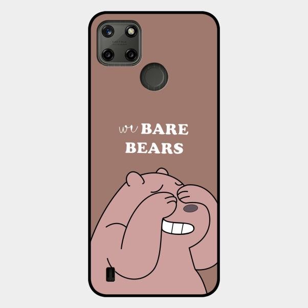 We Bare Bears Brown Glossy Metal Case Cover For Realme C25Y