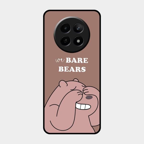 We Bare Bears Brown Glossy Metal Case Cover For Realme C65 5G