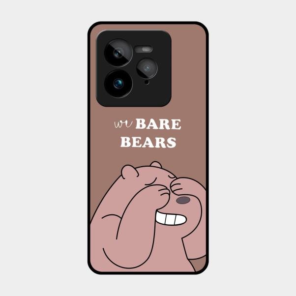 We Bare Bears Brown Glossy Metal Case Cover For Realme Gt 7 Pro