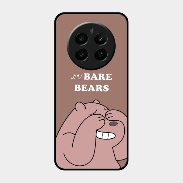 We Bare Bears Brown Glossy Metal Case Cover For Realme Narzo 70 Pro 5G