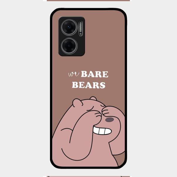 We Bare Bears Brown Glossy Metal Case Cover For Redmi 11 Prime 5G