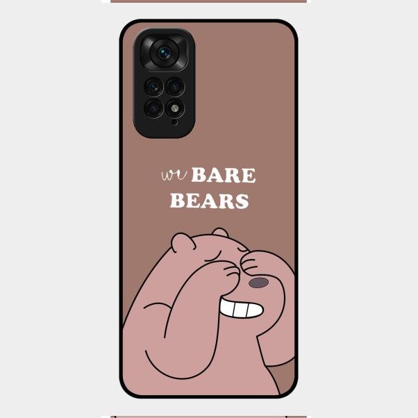 We Bare Bears Brown Glossy Metal Case Cover For Redmi Note 11