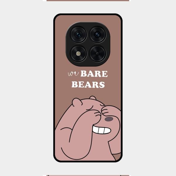 We Bare Bears Brown Glossy Metal Case Cover For Redmi Note 14 Pro 5G