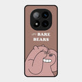 We Bare Bears Brown Glossy Metal Case Cover For Redmi Note 14 Pro Plus 5G