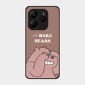 We Bare Bears Brown Glossy Metal Case Cover For Redmi Note 14 Se 5G