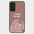 We Bare Bears Brown Glossy Metal Case Cover For Samsung Galaxy A34 5G