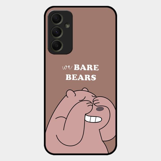 We Bare Bears Brown Glossy Metal Case Cover For Samsung Galaxy A34 5G