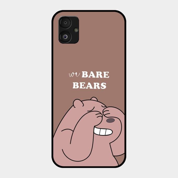 We Bare Bears Brown Glossy Metal Case Cover For Samsung Galaxy F14 5G