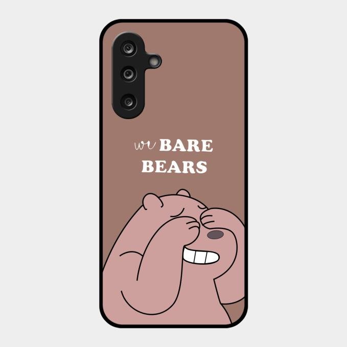 We Bare Bears Brown Glossy Metal Case Cover For Samsung Galaxy F36 5G