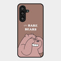 We Bare Bears Brown Glossy Metal Case Cover For Samsung Galaxy F55 5G