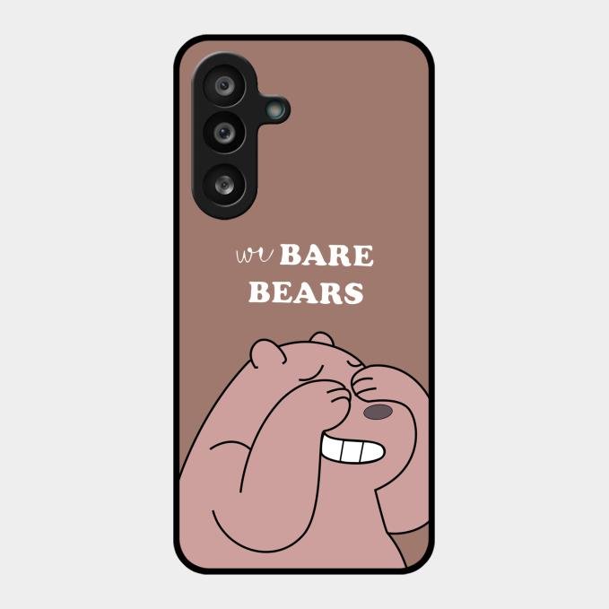 We Bare Bears Brown Glossy Metal Case Cover For Samsung Galaxy F56 5G