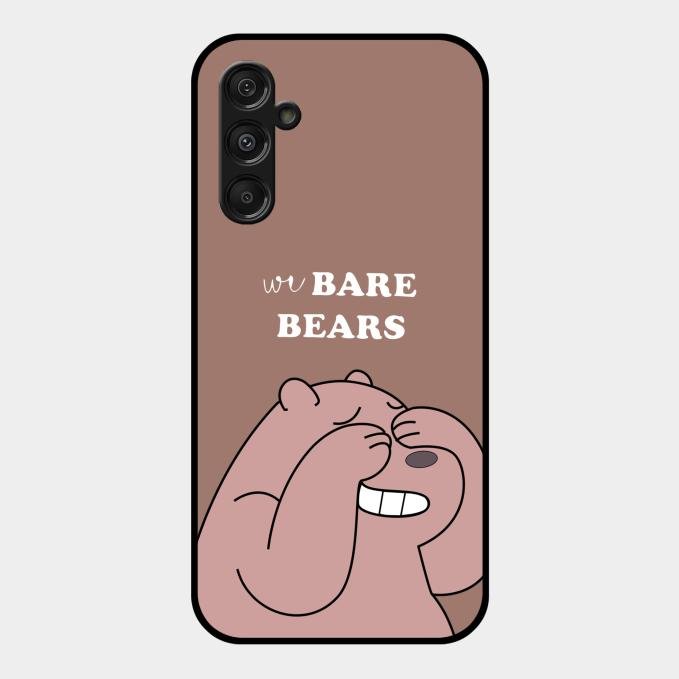 We Bare Bears Brown Glossy Metal Case Cover For Samsung Galaxy M34 5G