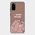 We Bare Bears Brown Glossy Metal Case Cover For Samsung Galaxy S20