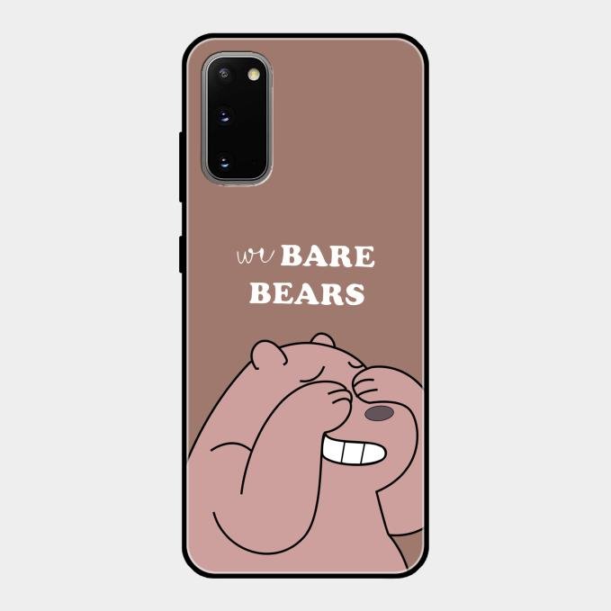 We Bare Bears Brown Glossy Metal Case Cover For Samsung Galaxy S20