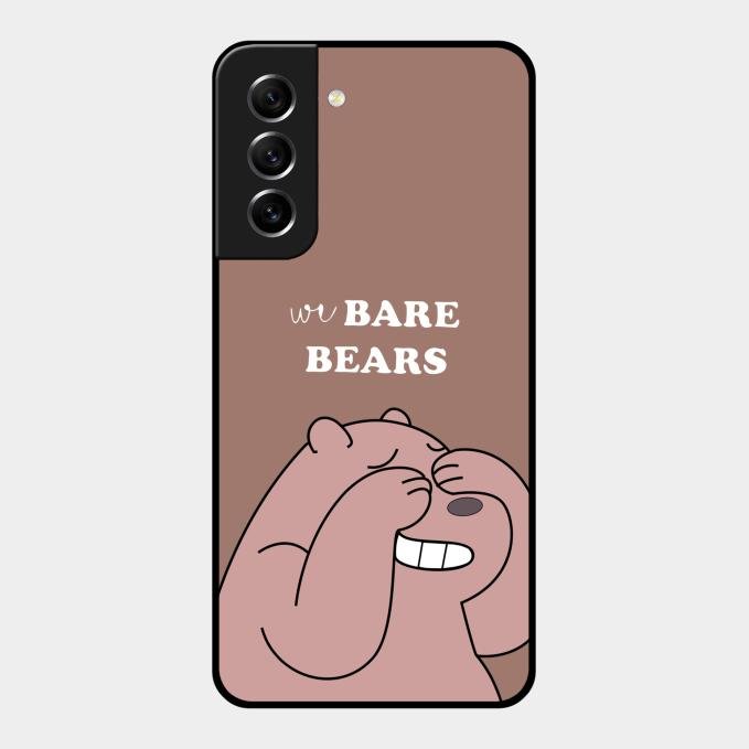 We Bare Bears Brown Glossy Metal Case Cover For Samsung Galaxy S21 Fe 5G