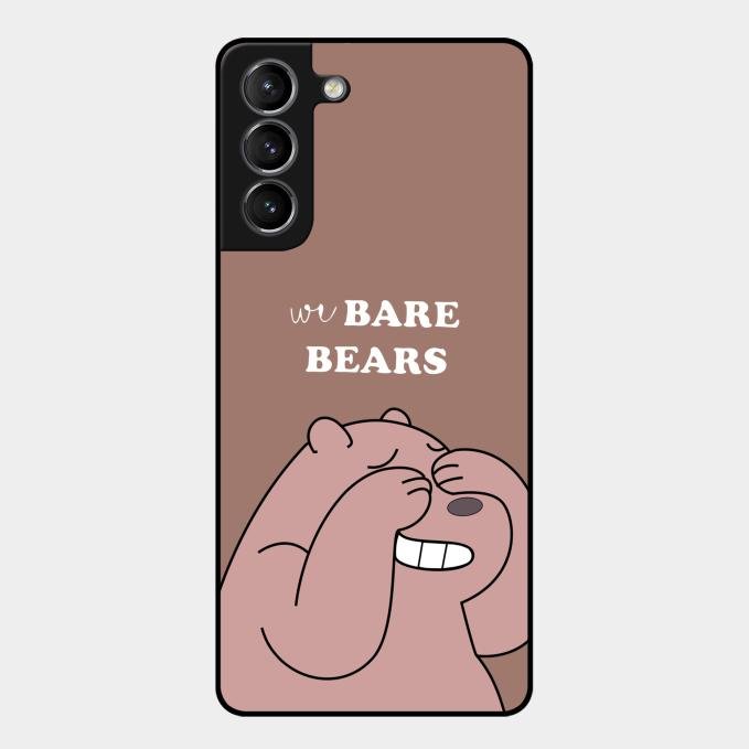 We Bare Bears Brown Glossy Metal Case Cover For Samsung Galaxy S21 Plus