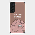 We Bare Bears Brown Glossy Metal Case Cover For Samsung Galaxy S22 5G