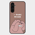 We Bare Bears Brown Glossy Metal Case Cover For Samsung Galaxy S23 Fe 5G