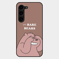 We Bare Bears Brown Glossy Metal Case Cover For Samsung Galaxy S23 Plus 5G