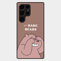 We Bare Bears Brown Glossy Metal Case Cover For Samsung Galaxy S23 Ultra 5G