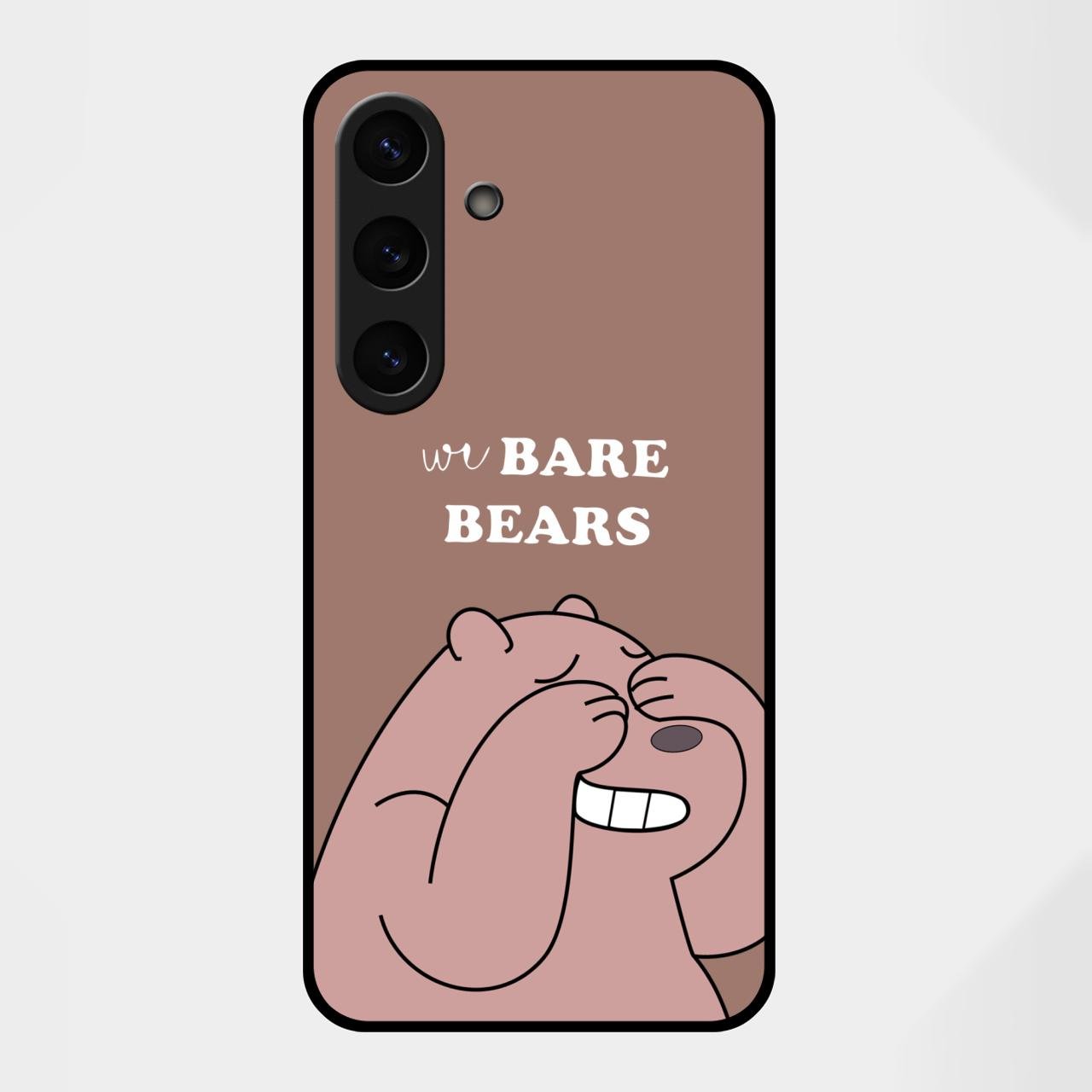We Bare Bears Brown Glossy Metal Case Cover For Samsung Galaxy S25 FE 5G