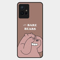 We Bare Bears Brown Glossy Metal Case Cover For Vivo T1 5G